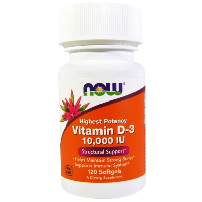 Витамины NOW Vitamin D3 10000 120 капсул