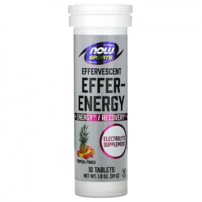 Витамины NOW Effer-Energy Tropical 10 таблеток